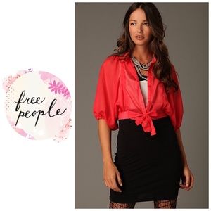 Rare Free People Sheer Batiste crop top